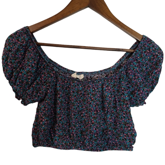 Sky & Sparrow Floral Crop Top Small - Picture 1 of 4